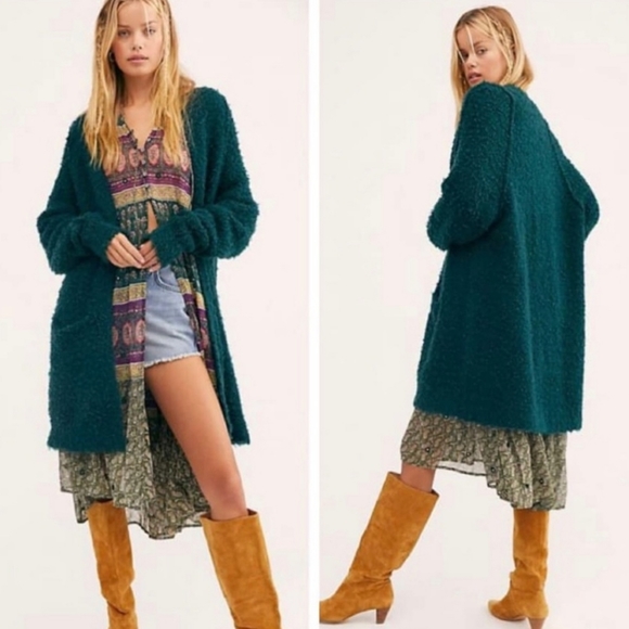 Free People Sweaters - NWT Free People Green Wool Cardigan Size Small